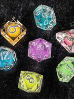 FanRoll by Metallic Dice Games Elixir Liquid core dice set : Rainbow Dust