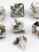 FanRoll by Metallic Dice Games (MDG) Mini Marble w Gold RPG Set (7)