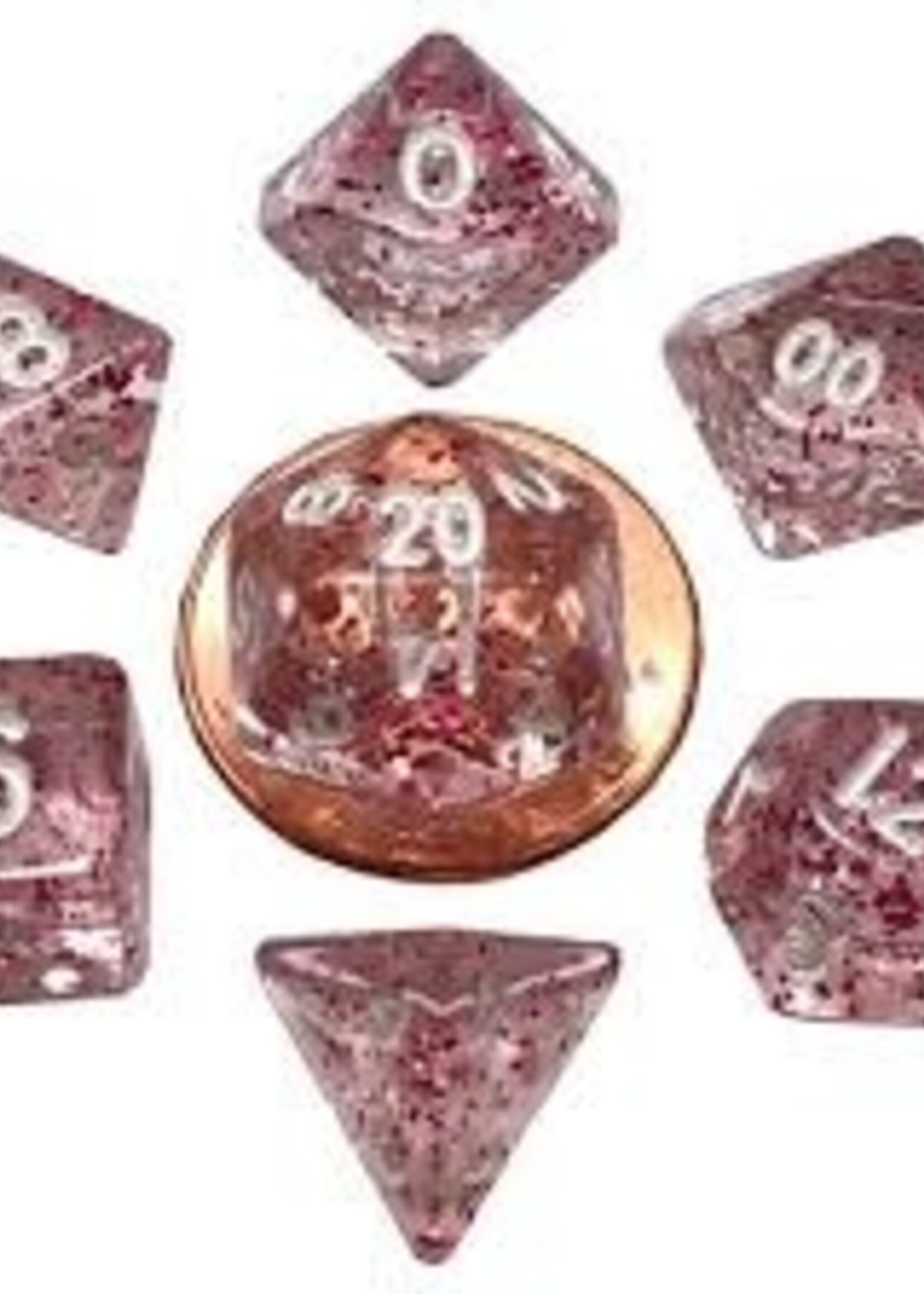 FanRoll by Metallic Dice Games (MDG) Mini Ethereal Light Purple w White RPG Set (7)