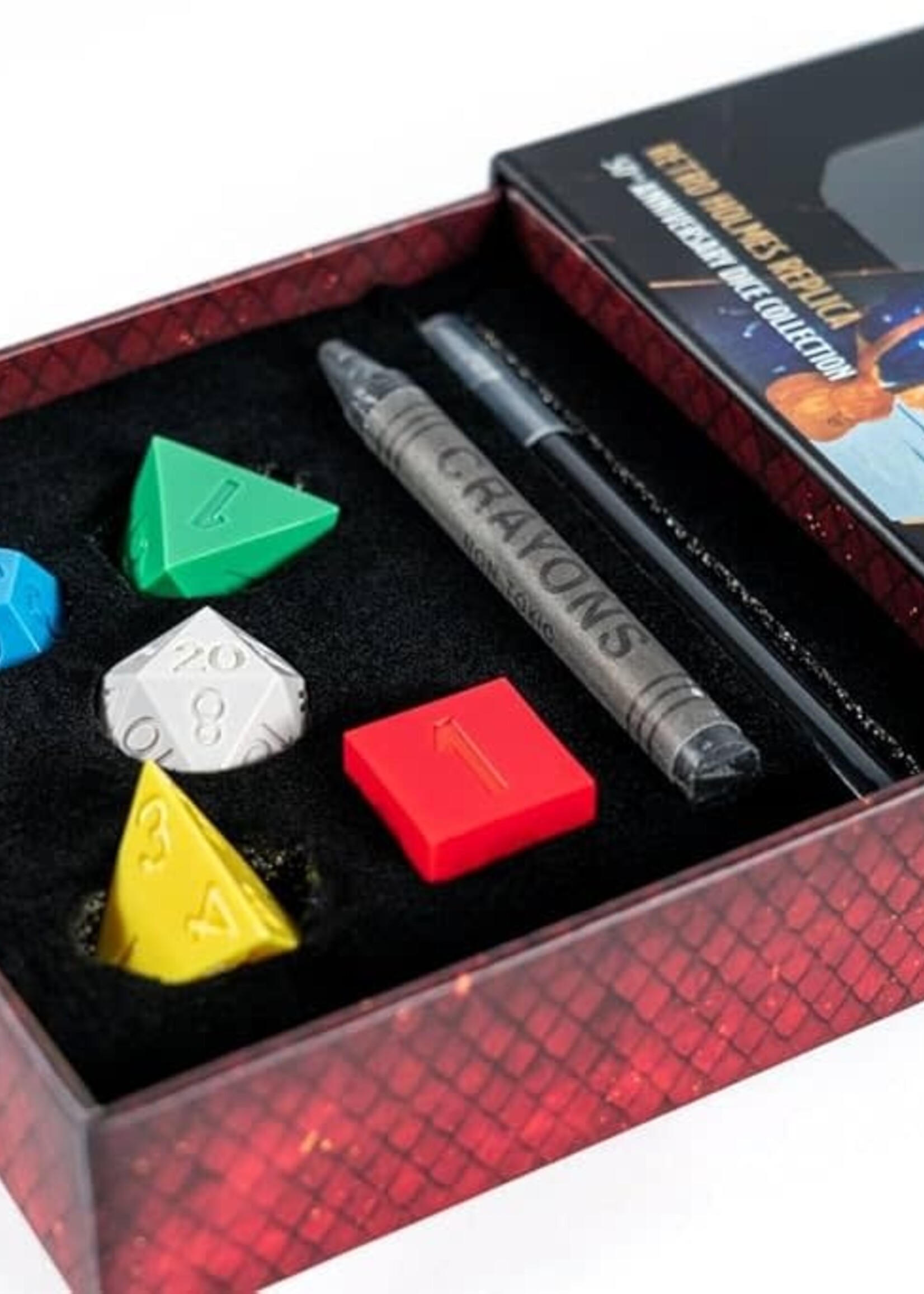FanRoll by Metallic Dice Games D&D 50th Anniversary Retro Vintage Holmes Replica Set