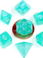 FanRoll by Metallic Dice Games (MDG) Mini Stardust Turquoise RPG Set (7)