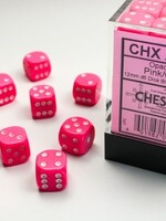 Chessex (CHX) Opaque Pink w White 12mm d6 set (36)