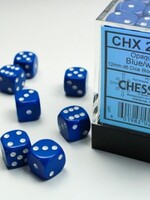 Chessex (CHX) Blue w/ White 12mm d6 Set (36)
