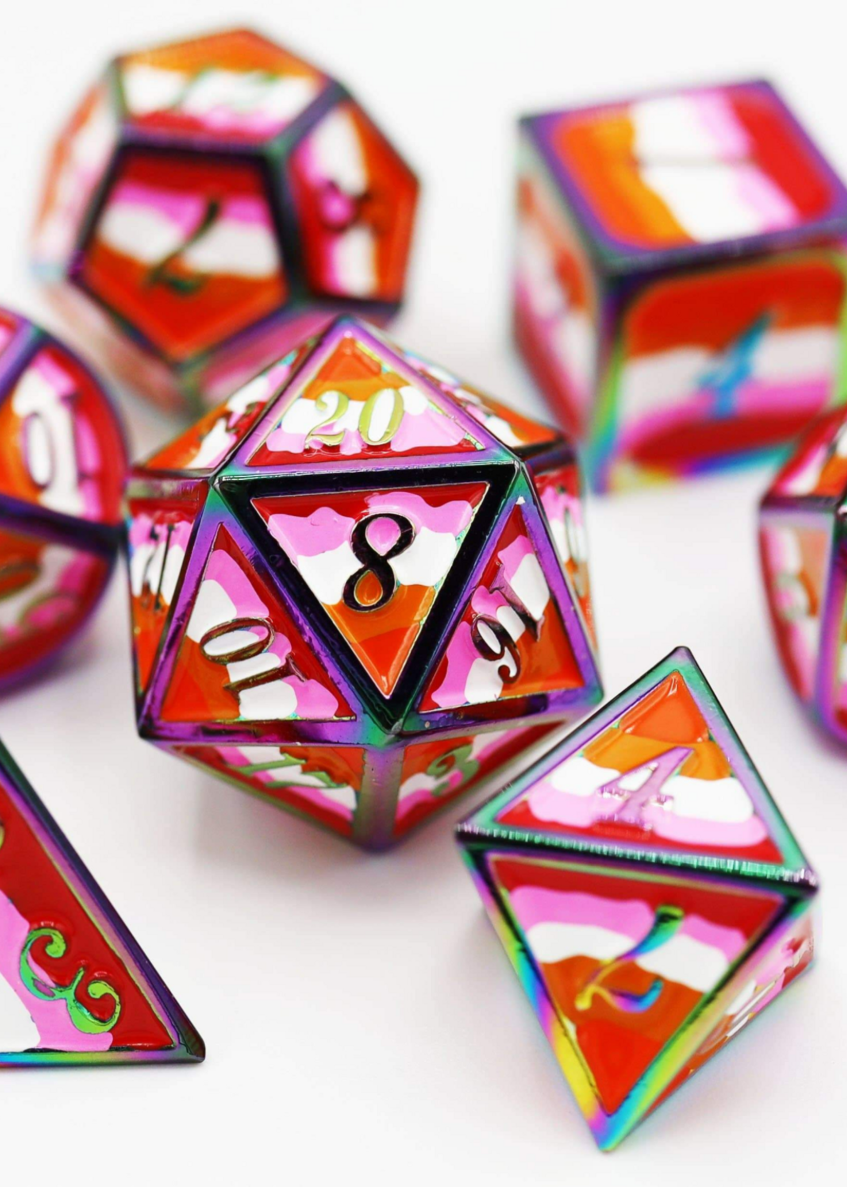 Foam Brain Games (FB) Pride Flag Lesbian metal RPG set (7)