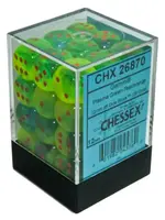 Chessex (CHX)  Gemini 12mm d6 Plasma Green-Teal/orange Luminary