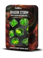 FanRoll by Metallic Dice Games Dragon Storm Inclusion Resin Dice Set: Green Dragon
