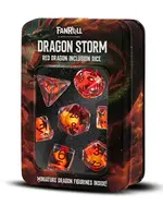 FanRoll by Metallic Dice Games Dragon Storm Inclusion Resin Dice Set: Red Dragon