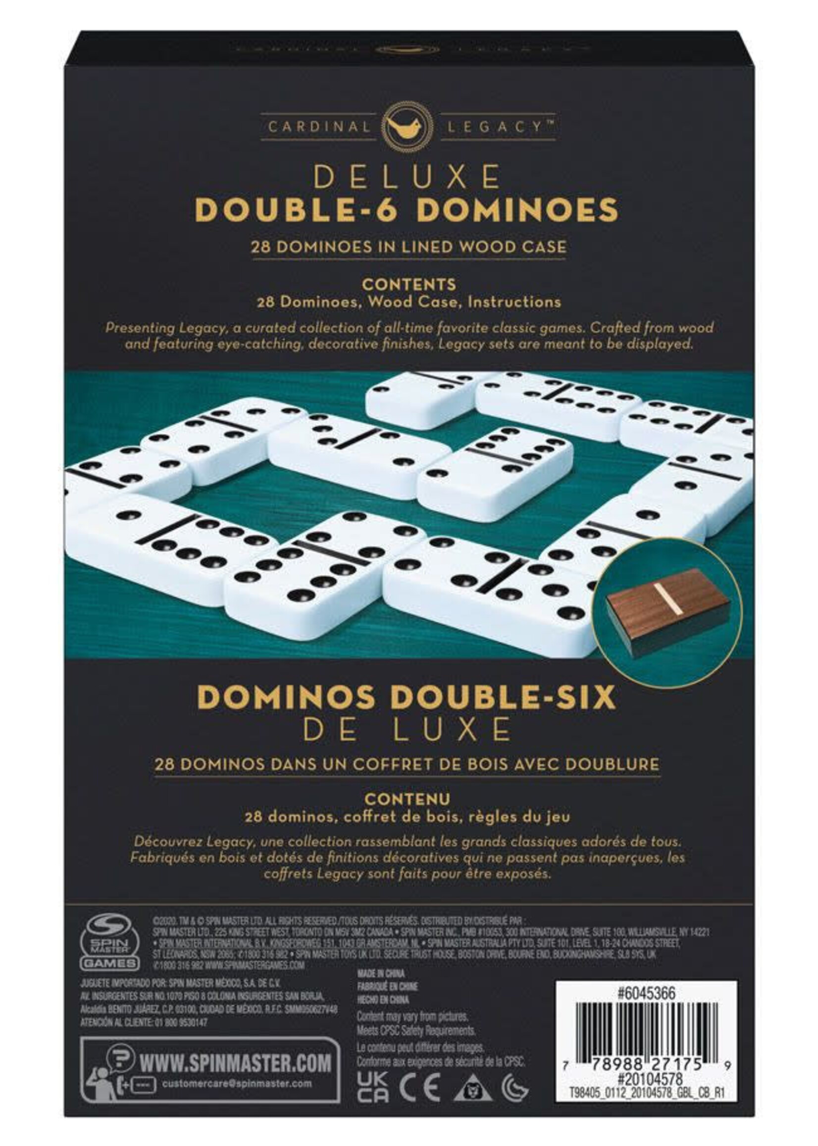 Spin Master Dominoes: Deluxe Double 6