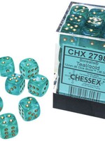 Chessex (CHX) Borealis Luminary Teal w Gold 12mm d6 Set (36)