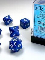 Chessex (CHX) Opaque Blue w White RPG Set (7)