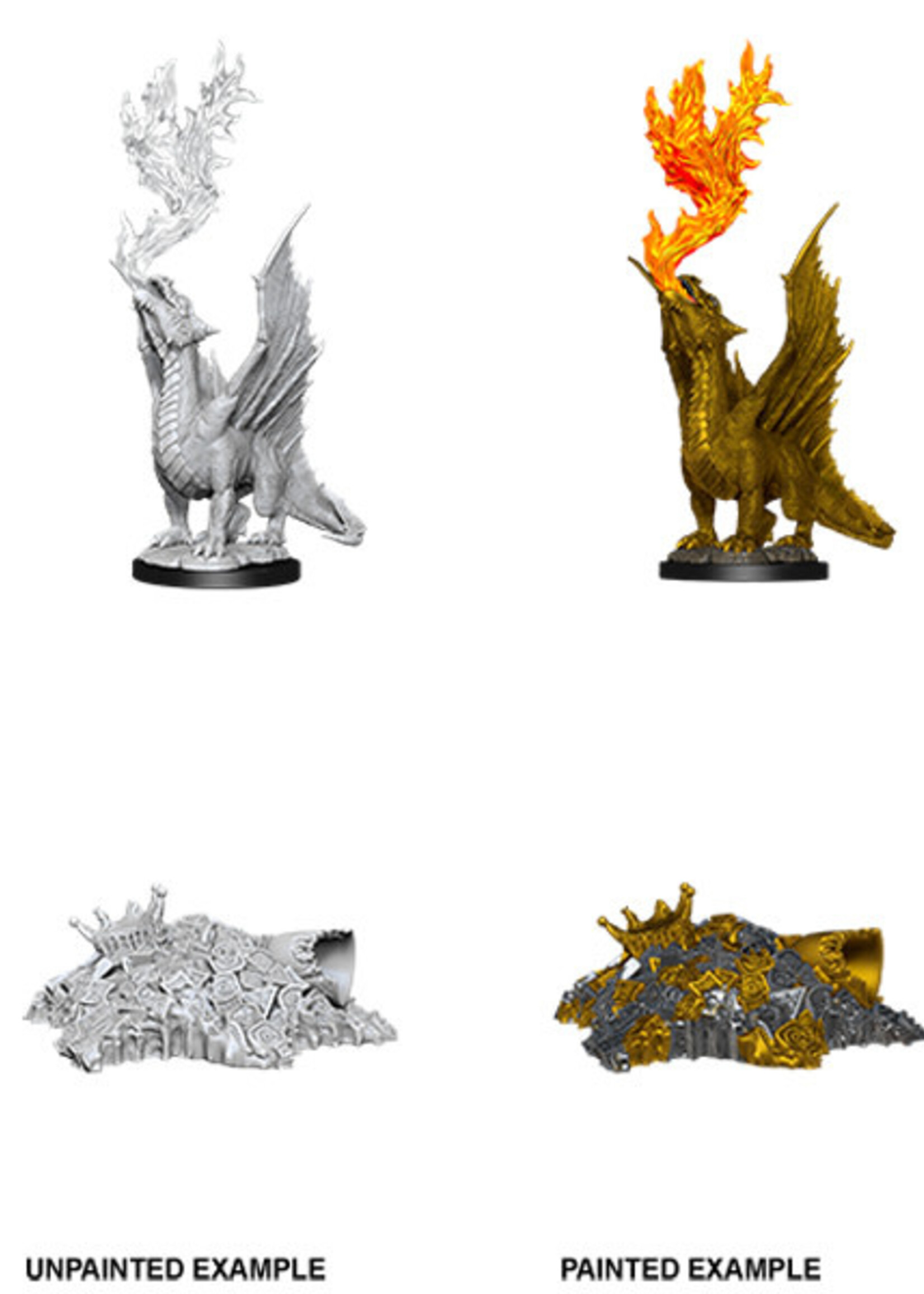 WizKids D&D Minis: W11 Gold Dragon Wyrmling & Small Treasure Pile