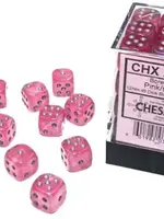 Chessex (CHX) Borealis Luminary Pink w Silver 12mm d6 Set (36)