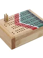 Wood Expressions Mini Travel Cribbage Set - Nautical Print - Wood, 2 Track