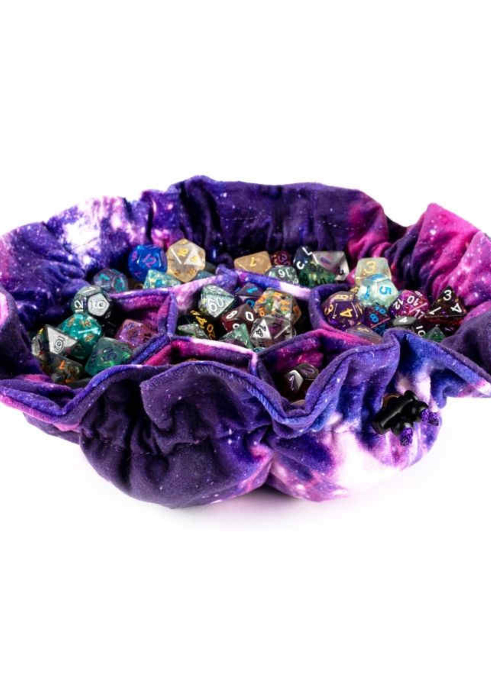 FanRoll by Metallic Dice Games (MDG) Velvet Dice Bag w Pockets - Nebula