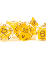 FanRoll by Metallic Dice Games (MDG) Pearl Citrine w/ Copper Dice RPG Set (7)