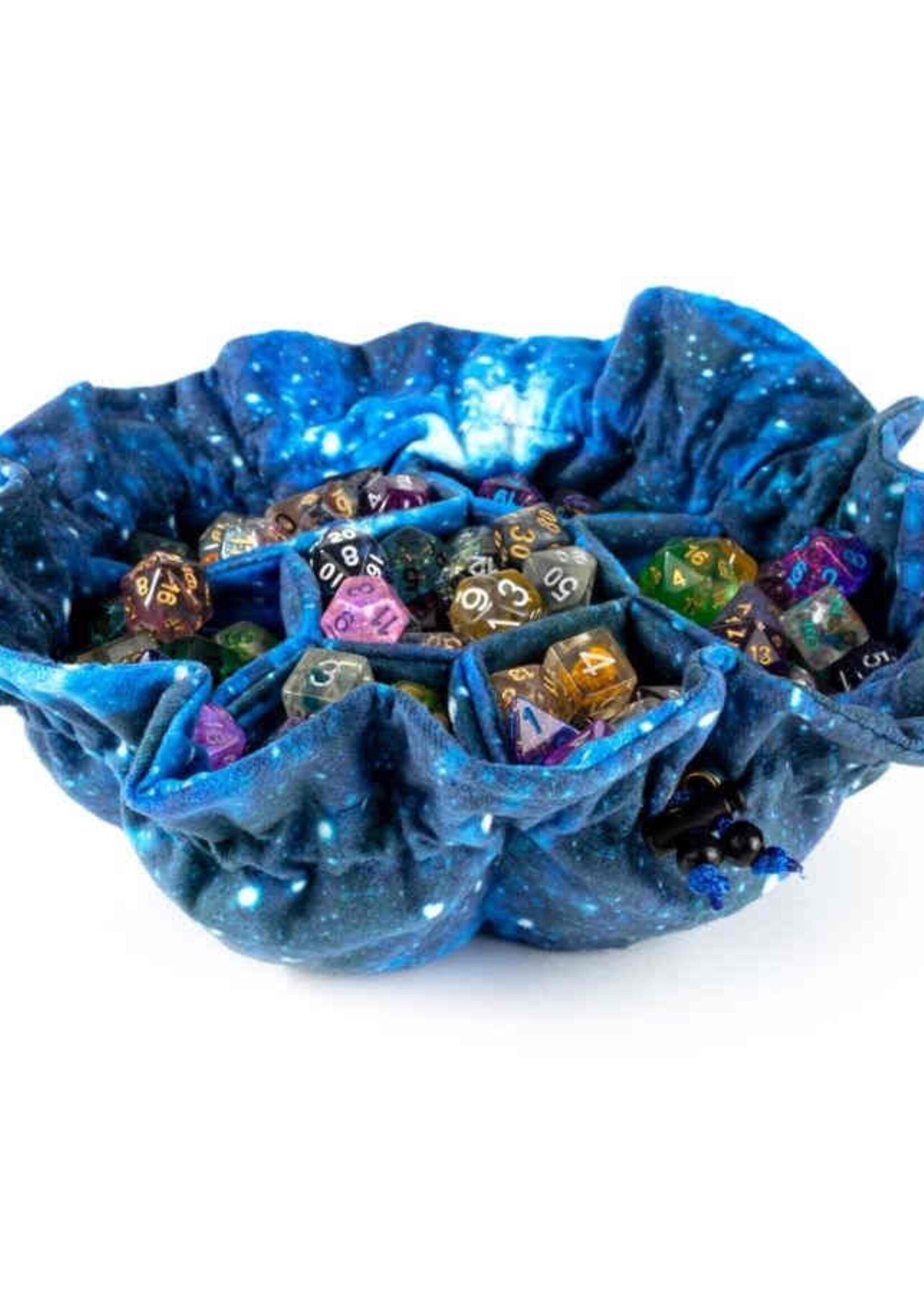 FanRoll by Metallic Dice Games (MDG) Velvet Dice Bag w Pockets - Galaxy