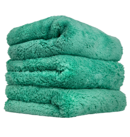 Chemical Guys Happy Ending Edgeless Microfiber Towel Green- (3 Pack)