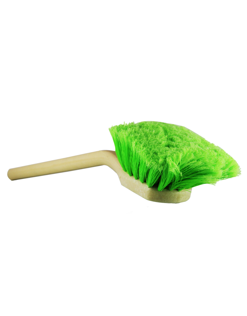 Chemical Guys 20'' Angled Head Body & Wheel Brush Flagged-Tip Bristles (Green Polystyrene Head-Peach Handle)