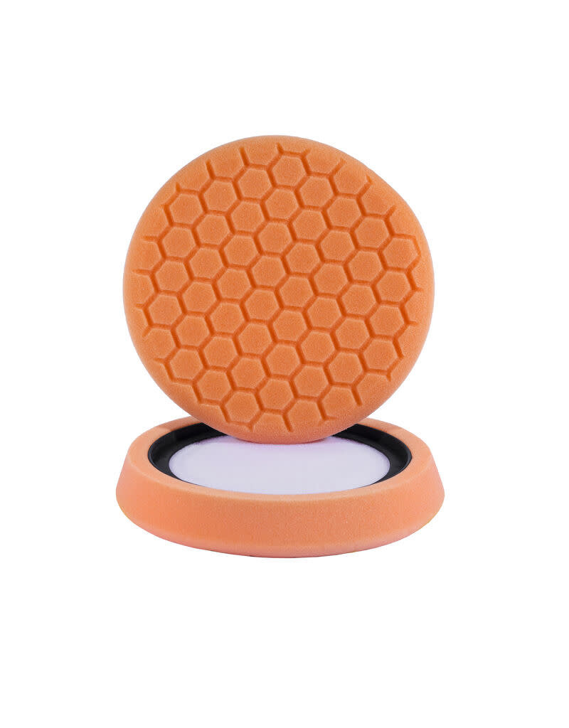 Hex-Logic 7.5'' ''Self Center'' Hex-Logic Pad Orange Medium-Heavy Cut Scratch & Swirl Remover Pad- (7.5''Inch)