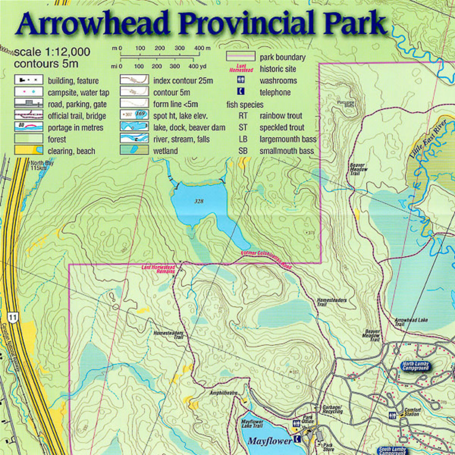 Arrowhead Ski Trail Map Adventure Map Arrowhead Provincial Park - Algonquin Outfitters