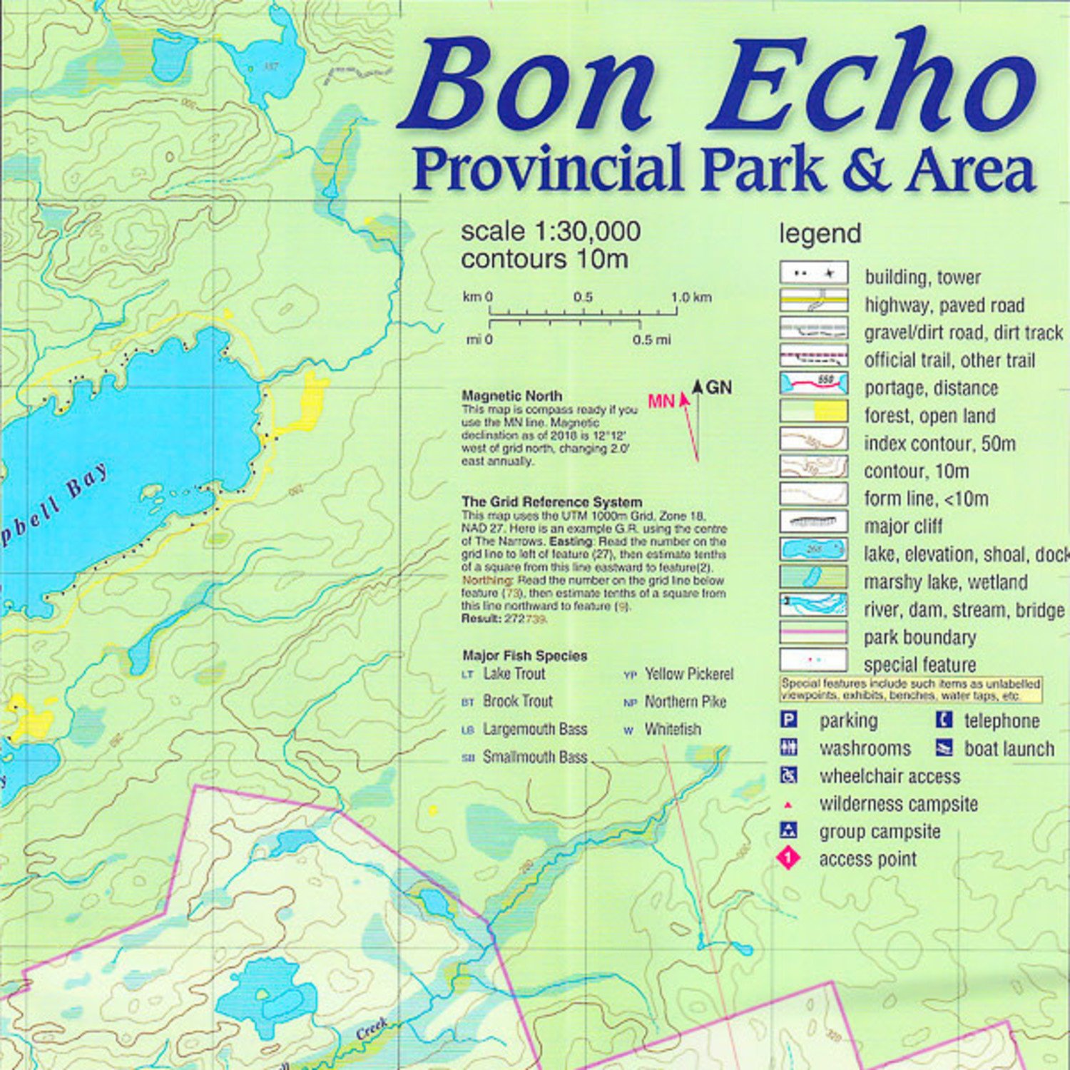 Bon Echo Provincial Park Map ADVENTURE MAP BON ECHO PROVINCIAL PARK & AREA   Algonquin Outfitters