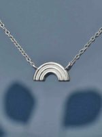 Nina Designs Sterling Silver Arch Rainbow Necklace