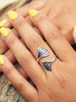 Nina Designs Sterling Silver Adjustable Ginkgo leaf  Ring