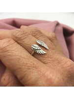 Nina Designs Sterling Silver Adjustable Angel Wing Ring