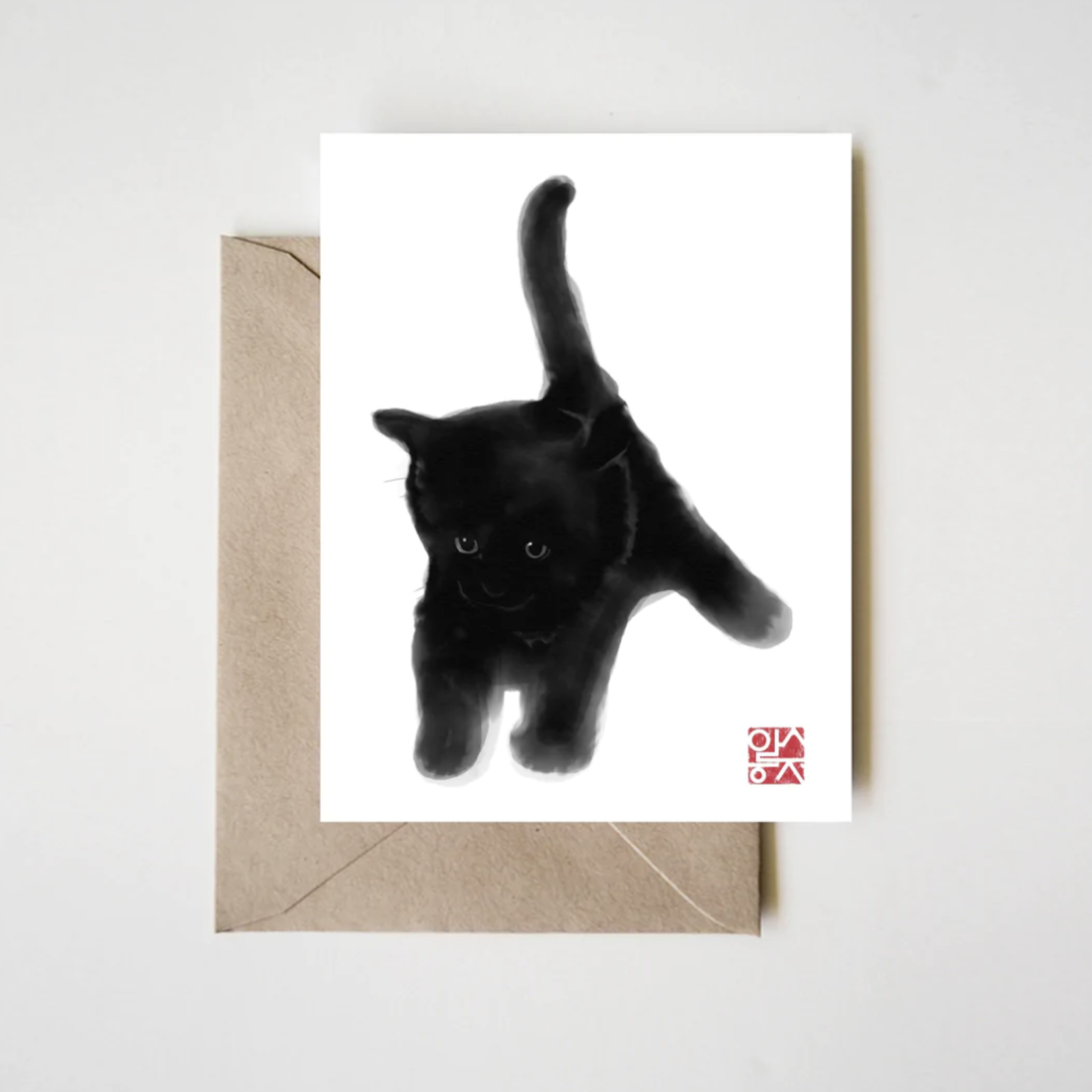 Rice & iInk Sweet Black Kitty Card
