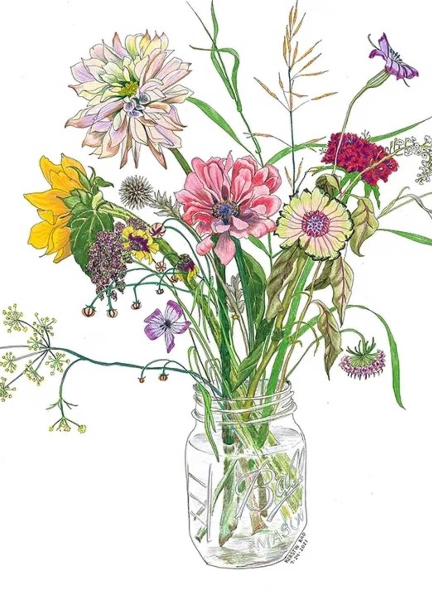 Vivid Cottage Breezy Bouquet Card