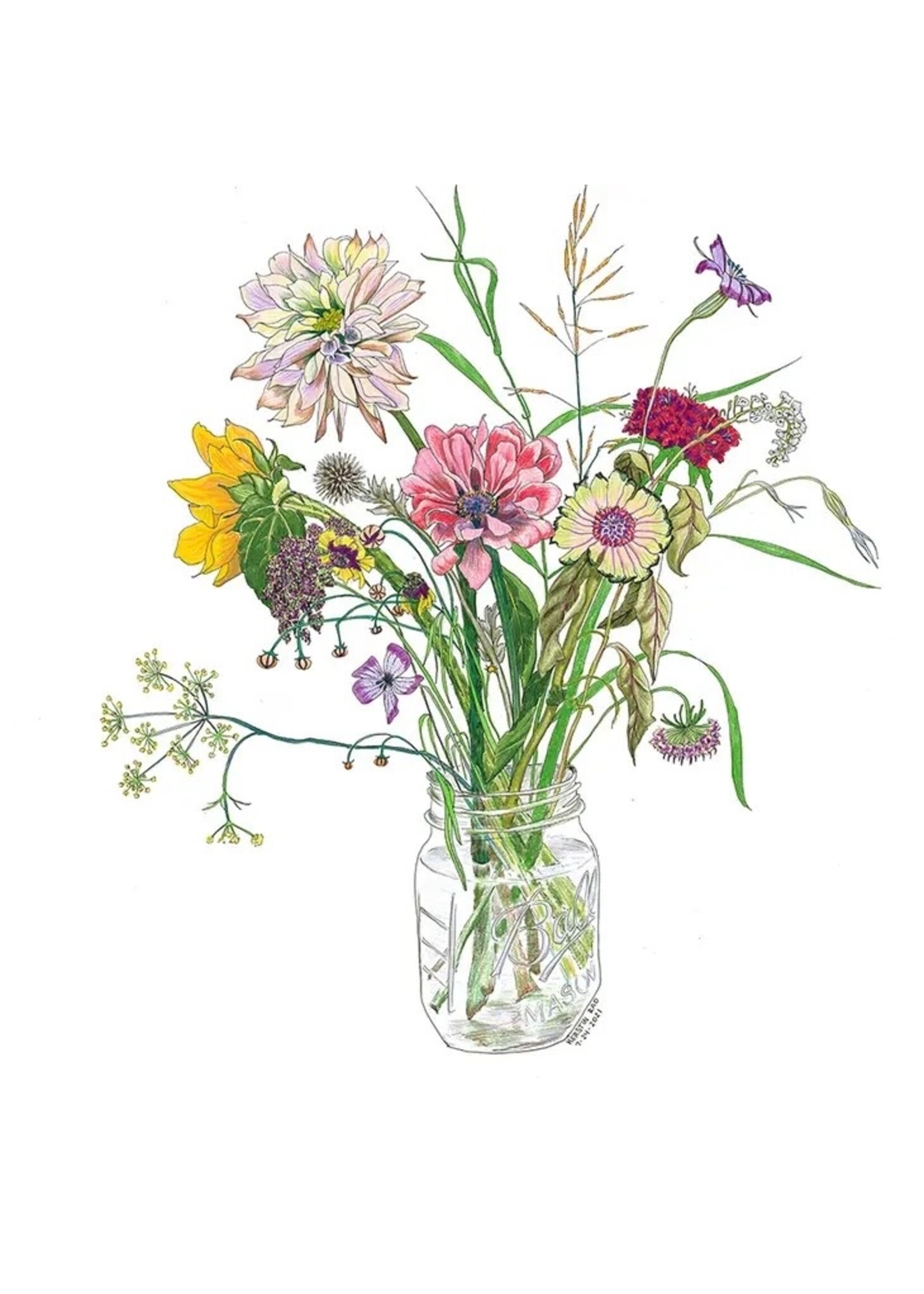 Vivid Cottage Breezy Bouquet Card