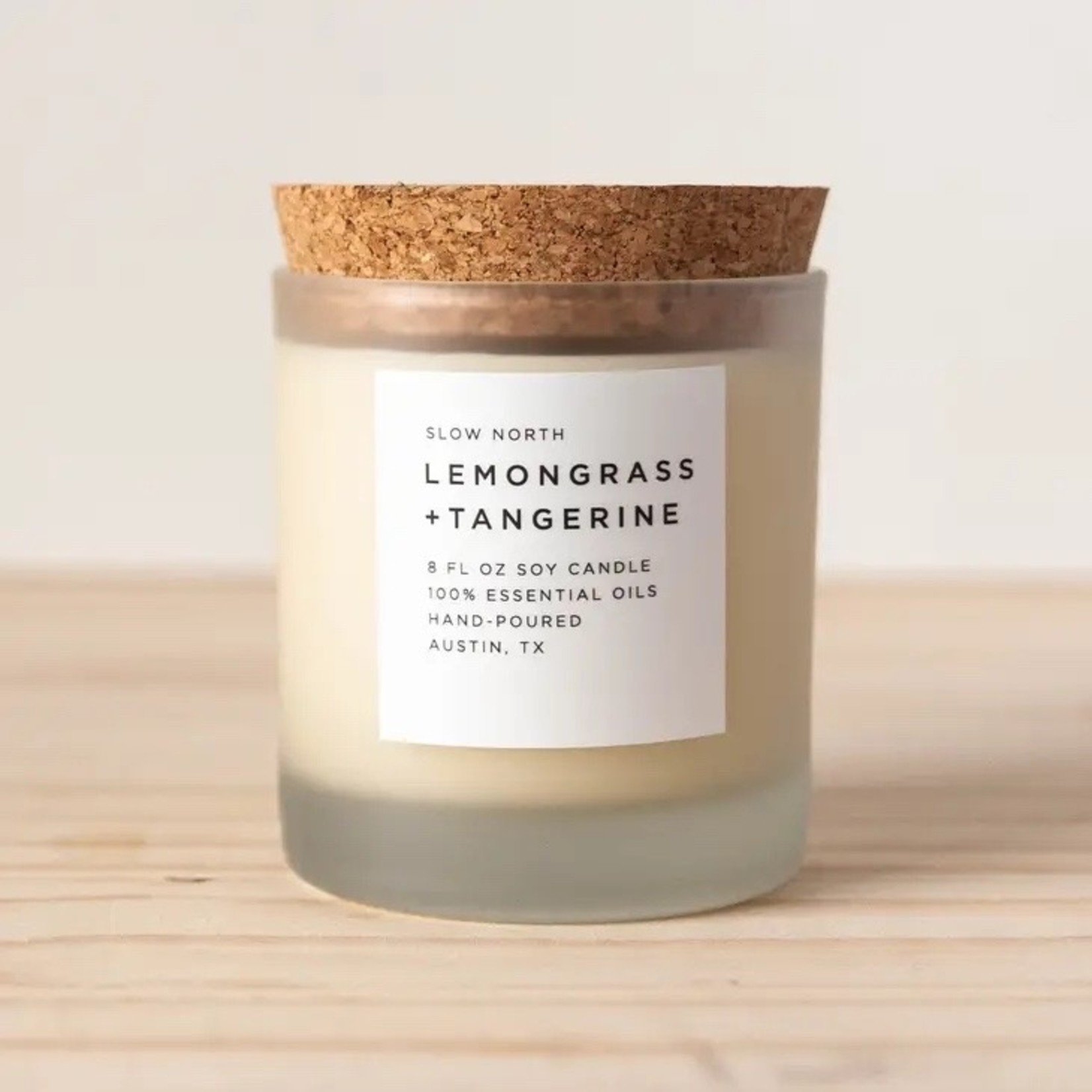 slow north Lemongrass + Tangerine Frosted Candle