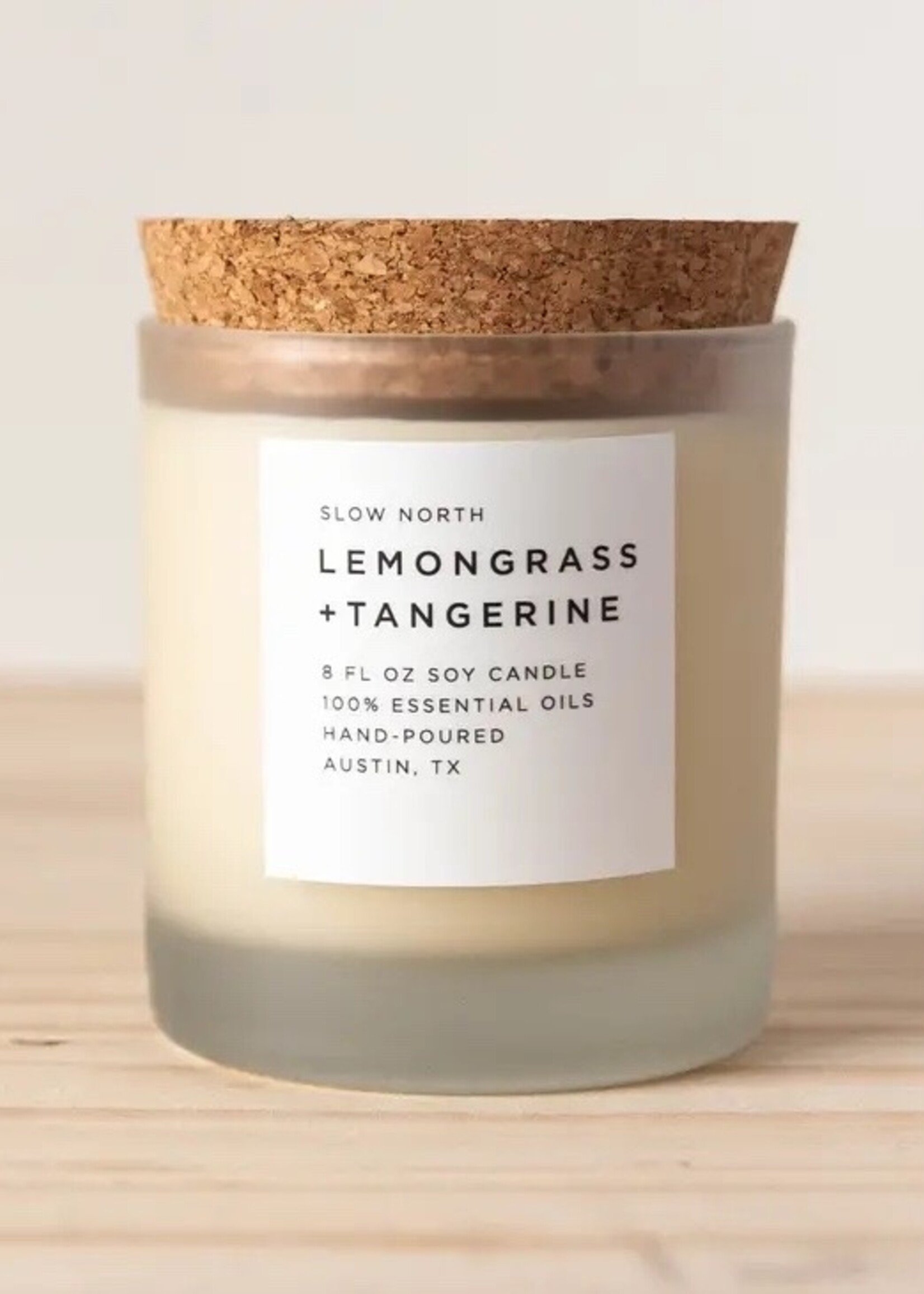 slow north Lemongrass + Tangerine Frosted Candle