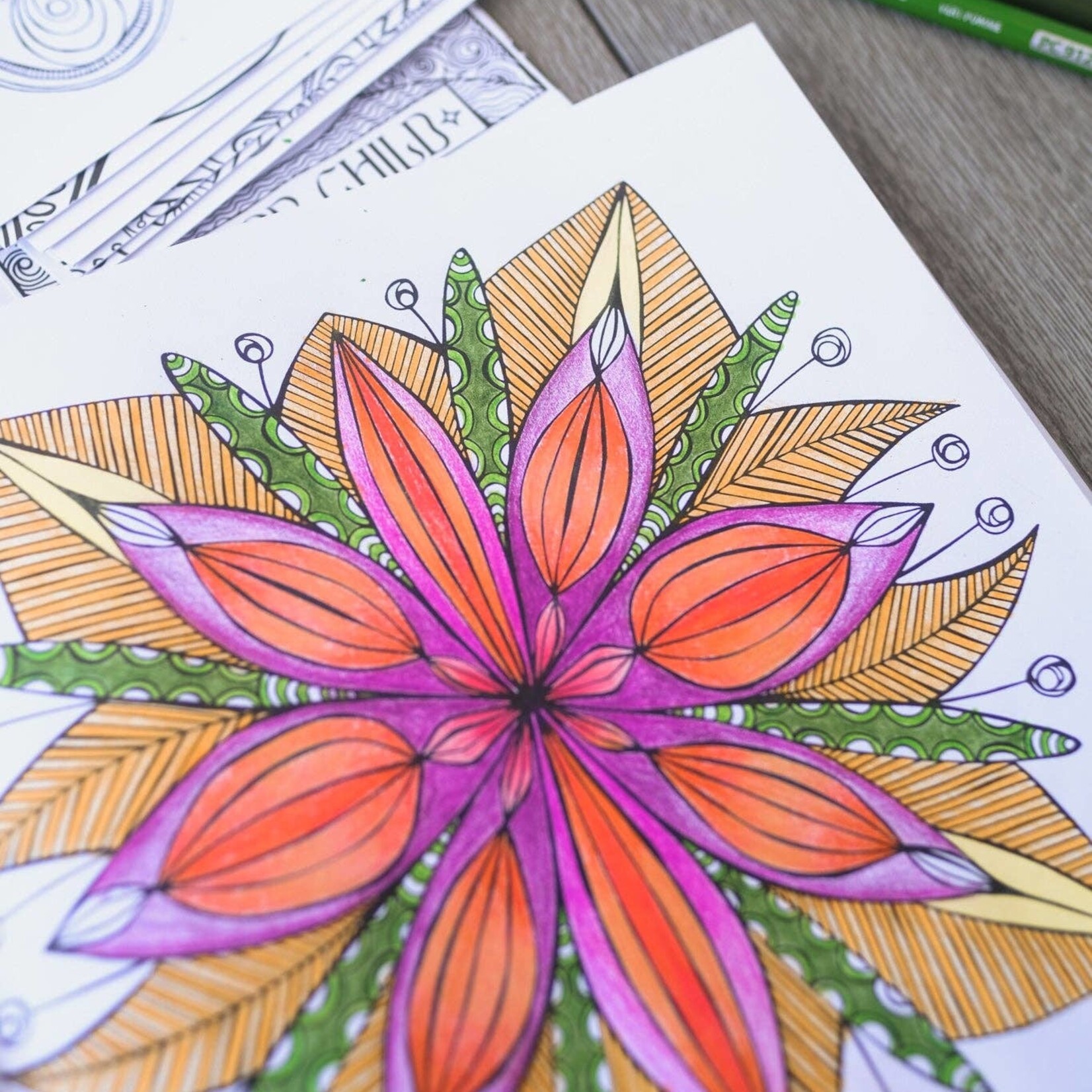 moon flower child Eunoia: Beautiful Thinking; a well mind - Mindful Coloring book