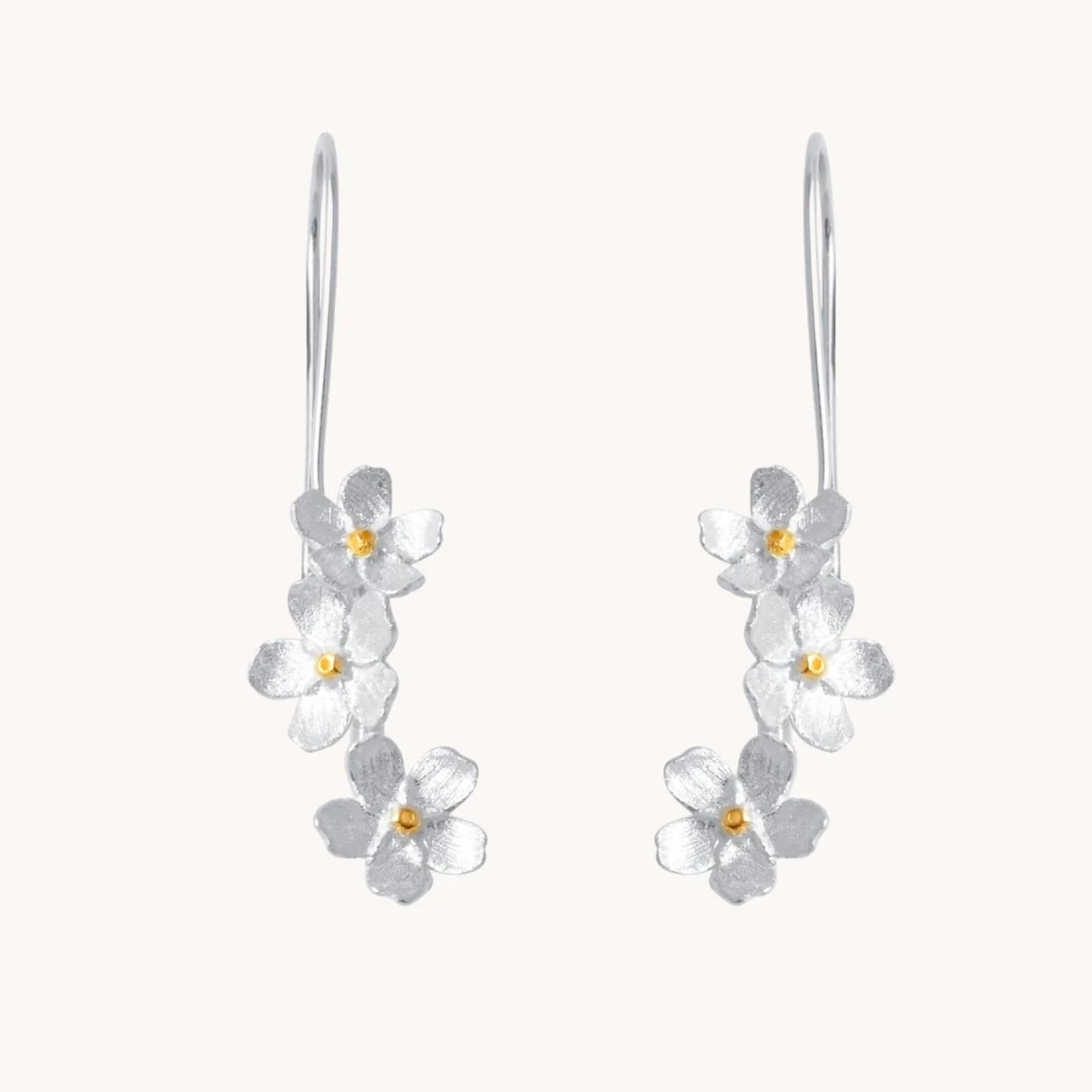 Gratinsta Gratinsta  Cherry Blossom Cascade Silver Drop Earrings g1085