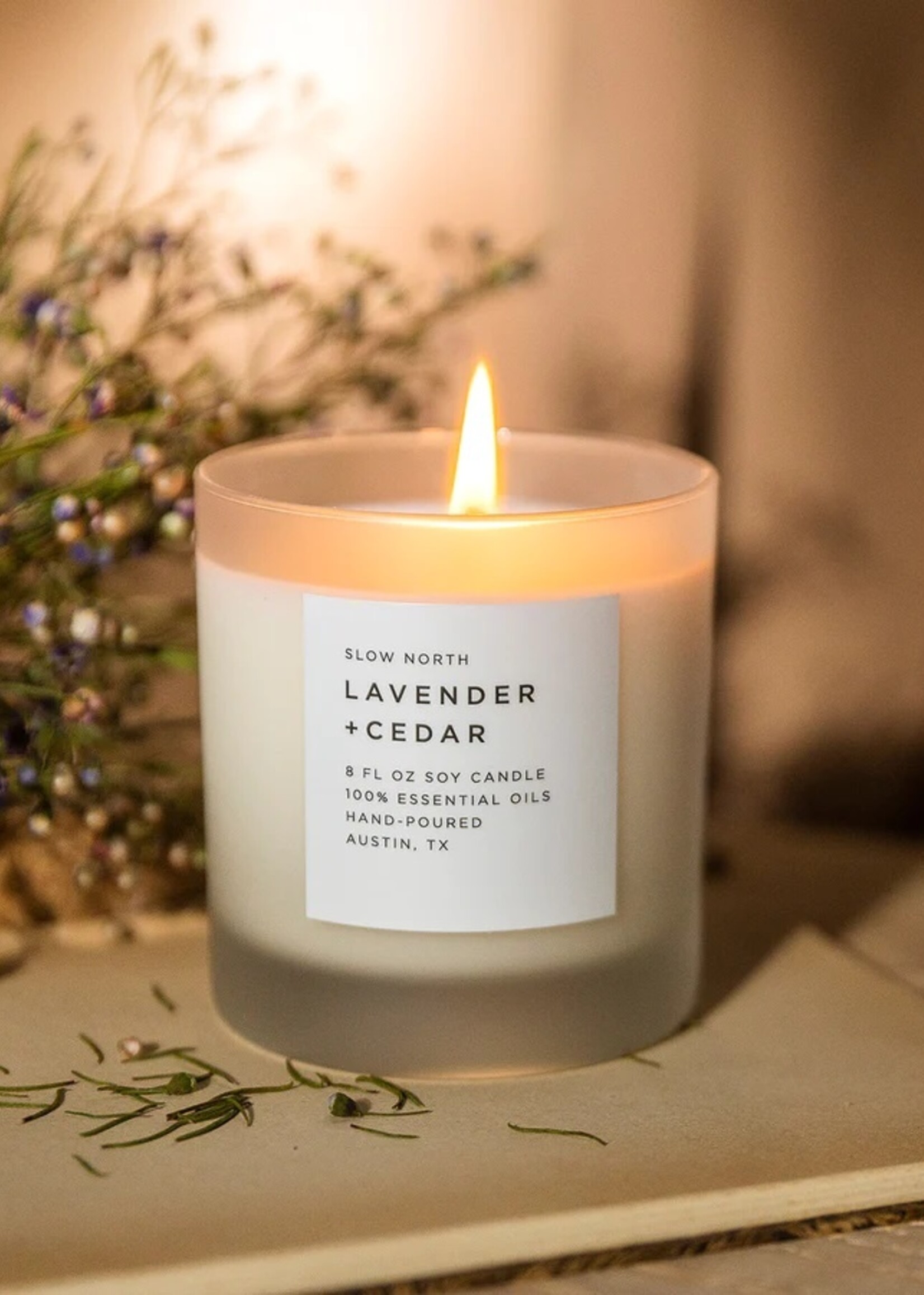 slow north Slow North Lavender + Cedar Frosted Candle
