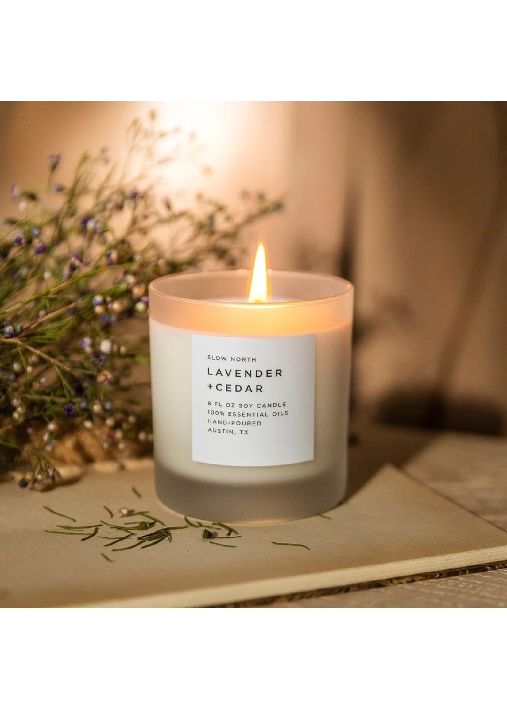 slow north Slow North Lavender + Cedar Frosted Candle