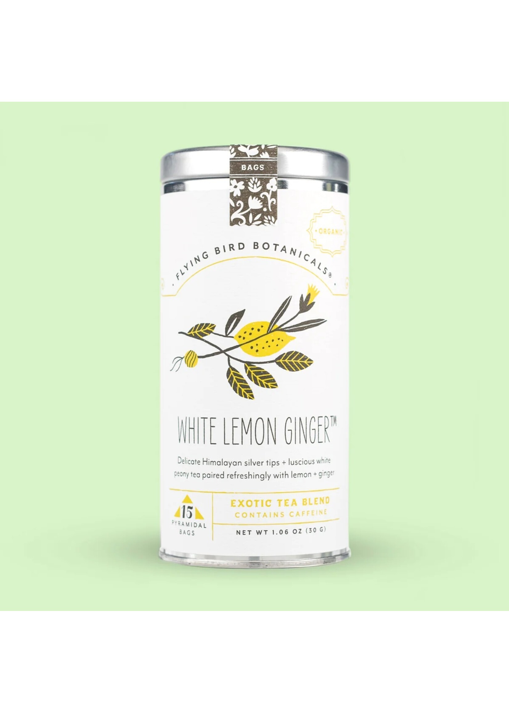 Treehouse Originals Flying bird Botanical white lemon ginger tea bag tea tin