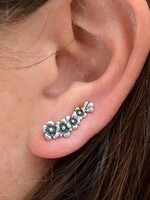 Nina Designs Nd  Sterling Silver Cherry Blossom Ear Climbers 7x18mm AT6006
