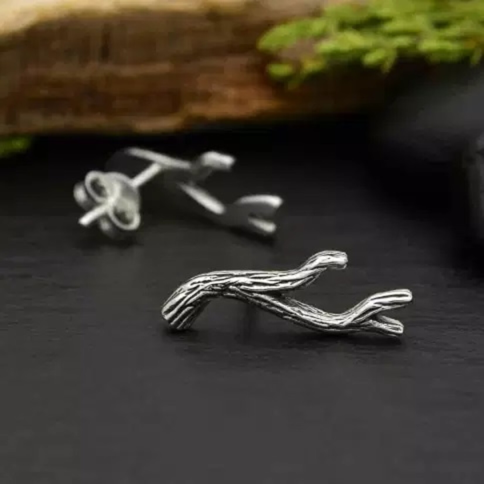 Nina Designs Nd  Sterling Silver  Branch Post Earrings 13x12mm AT6581