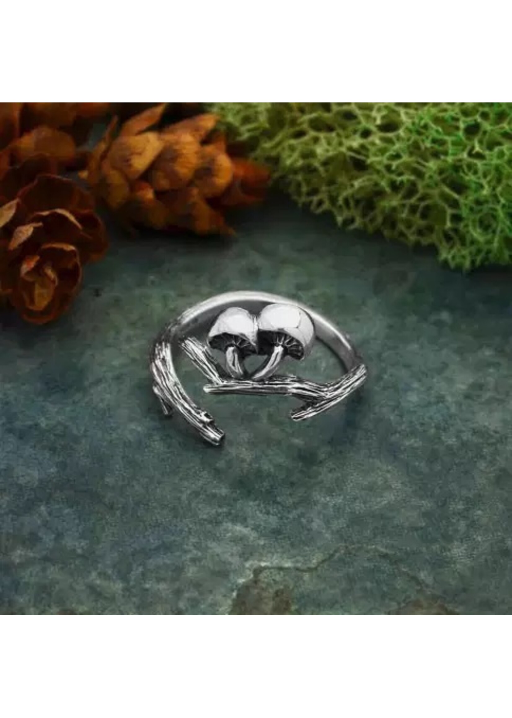 Nina Designs Nd Sterling Silver  Adjustable Branch & Mushroom Ring