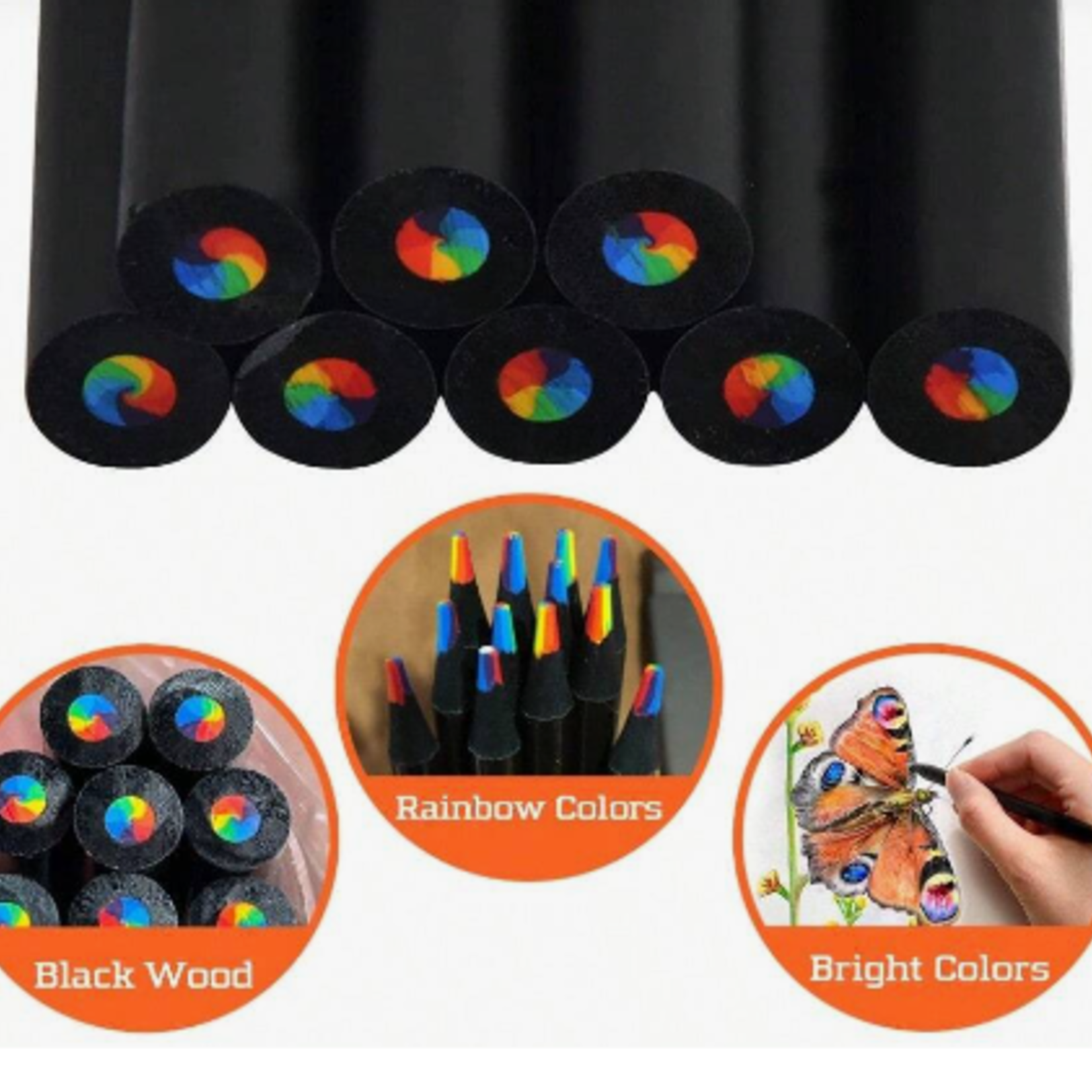 JPT America 210013 7 Color Pencil Black