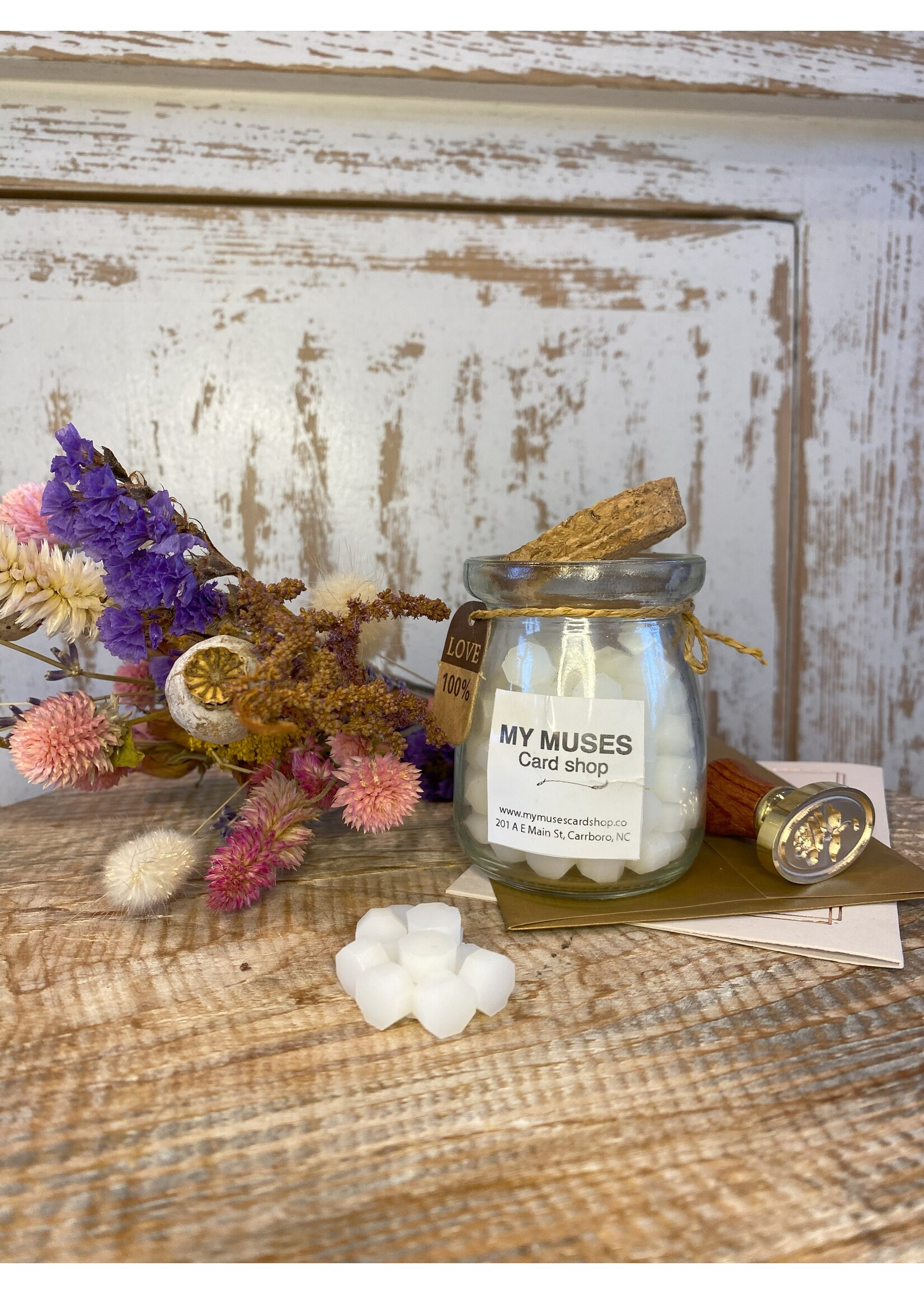 My Muses Card Shop My Muses Card Shop Bottle wax beads White