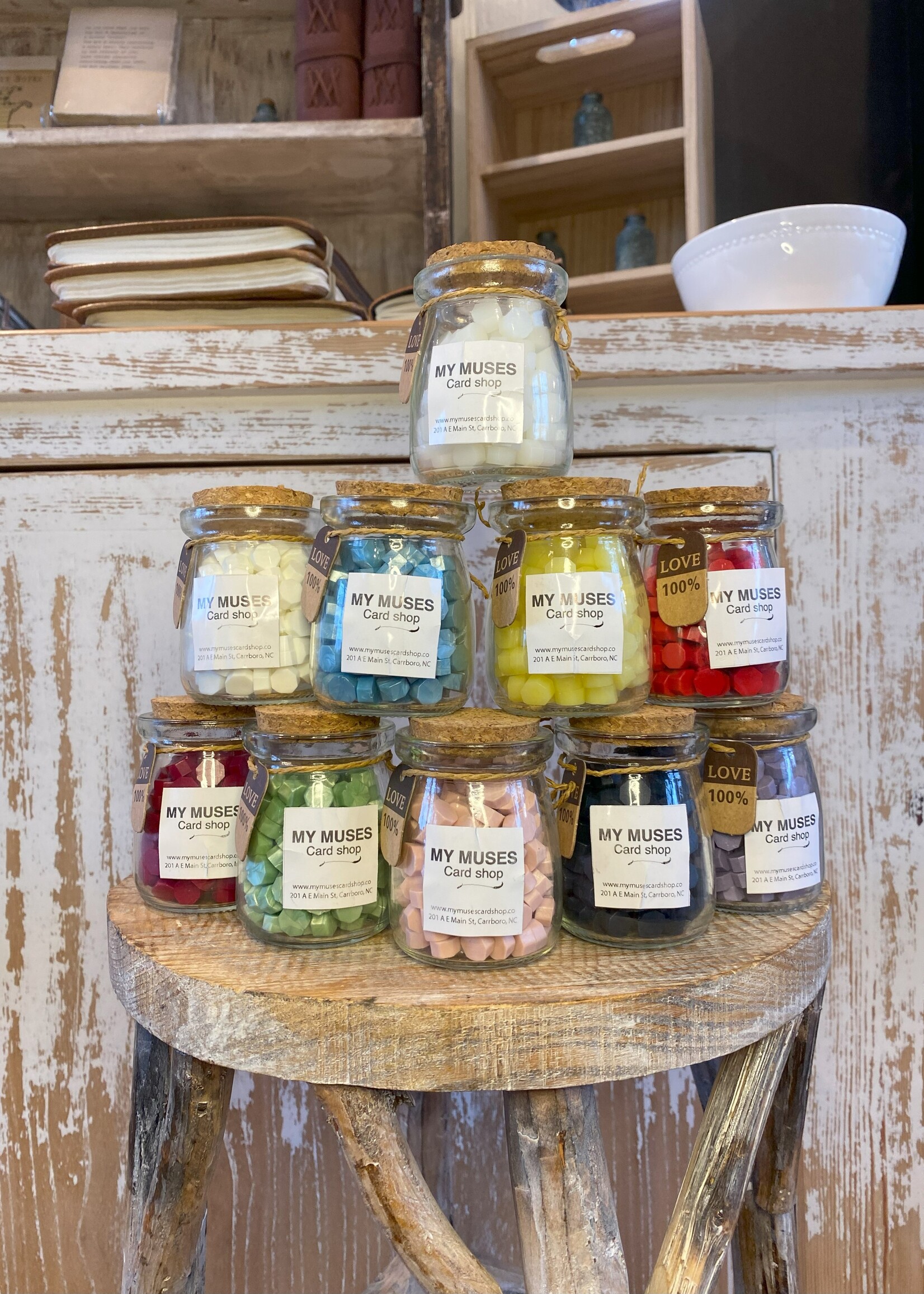 My Muses Card Shop My Muses Card Shop Bottle wax beads White