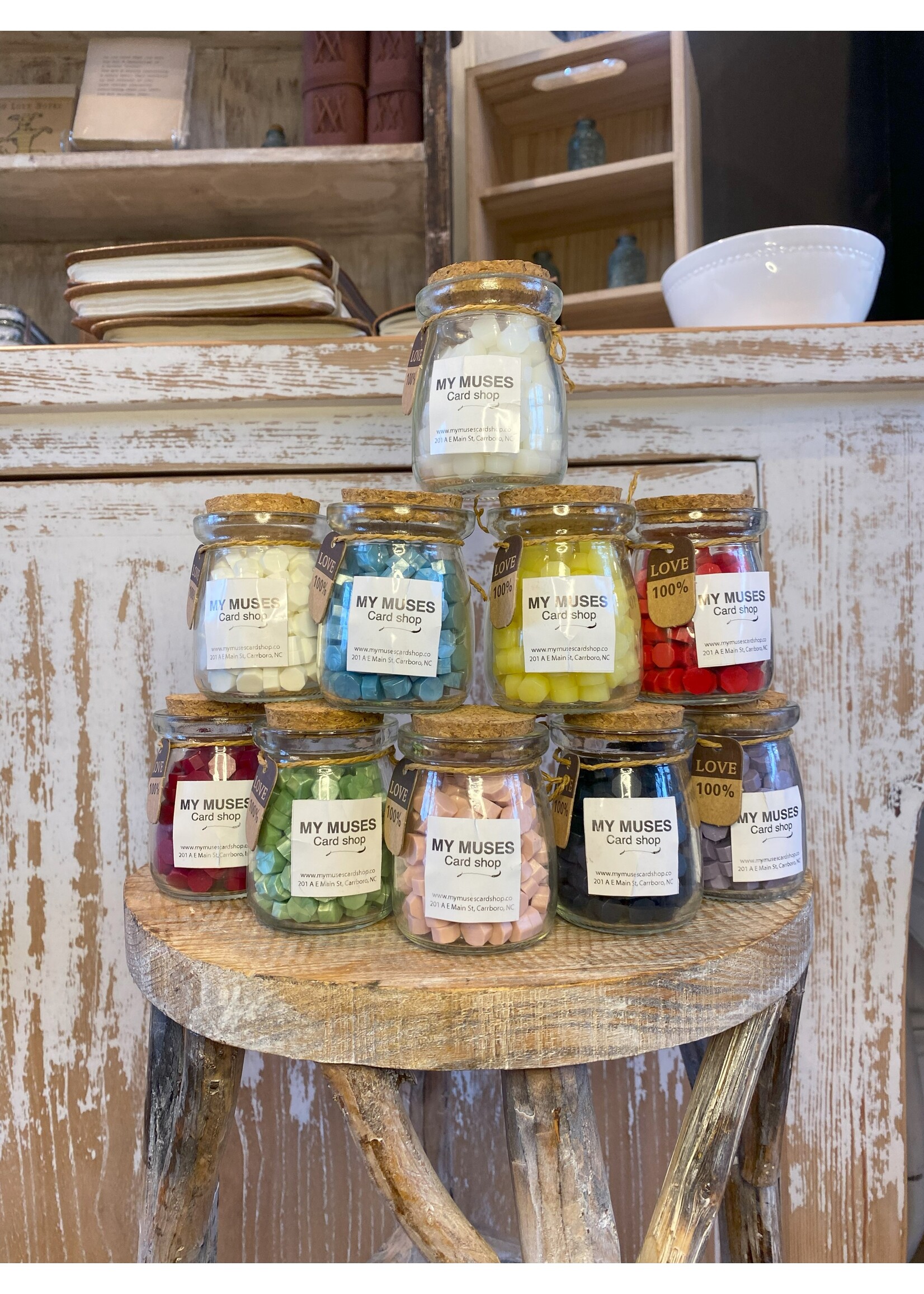 My Muses Card Shop My Muses Card Shop Bottle wax beads White