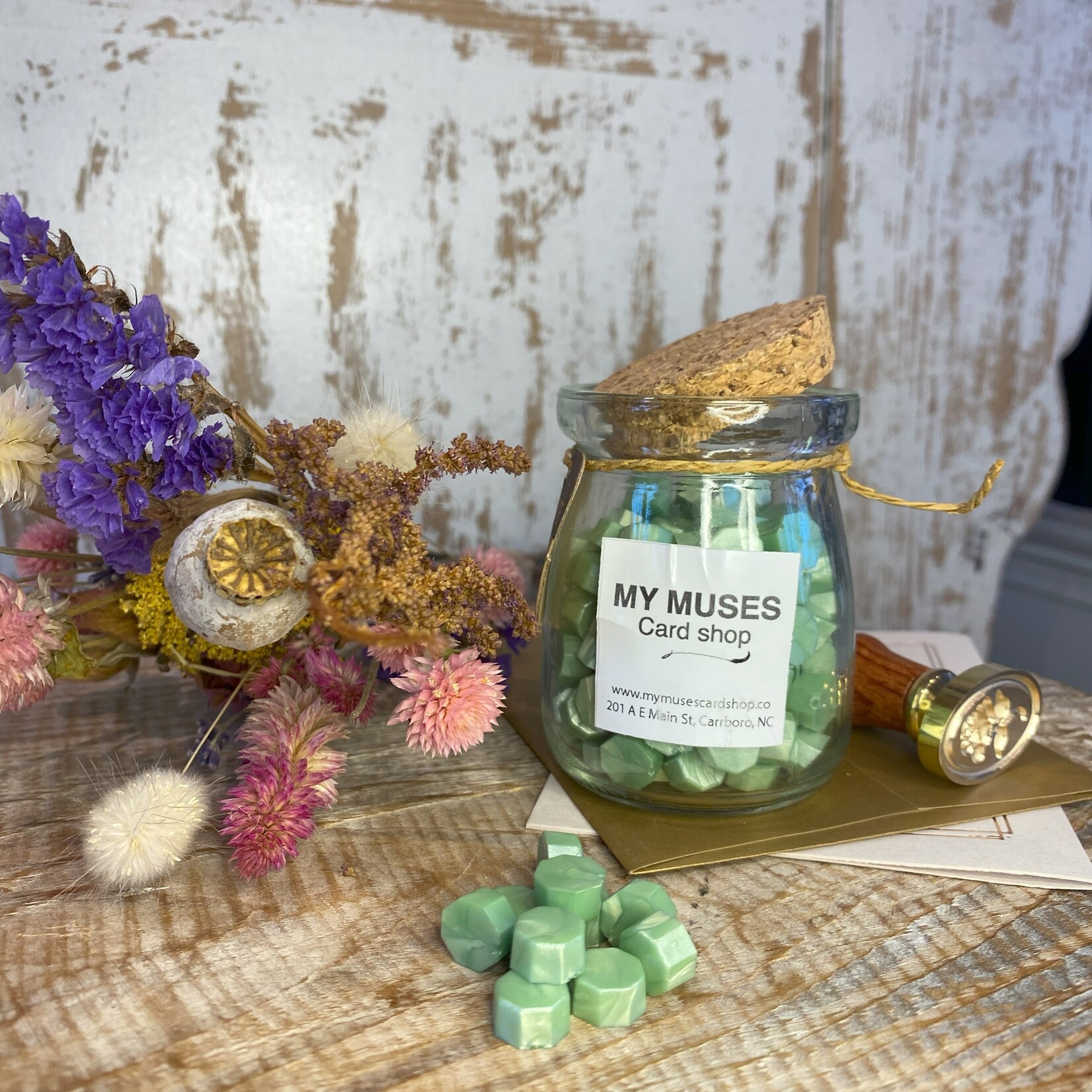 My Muses Card Shop My Muses Card Shop Bottle wax beads Light green