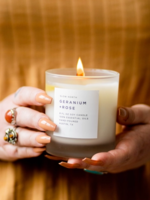 slow north Slow North Geranium + Rose Frosted Candle