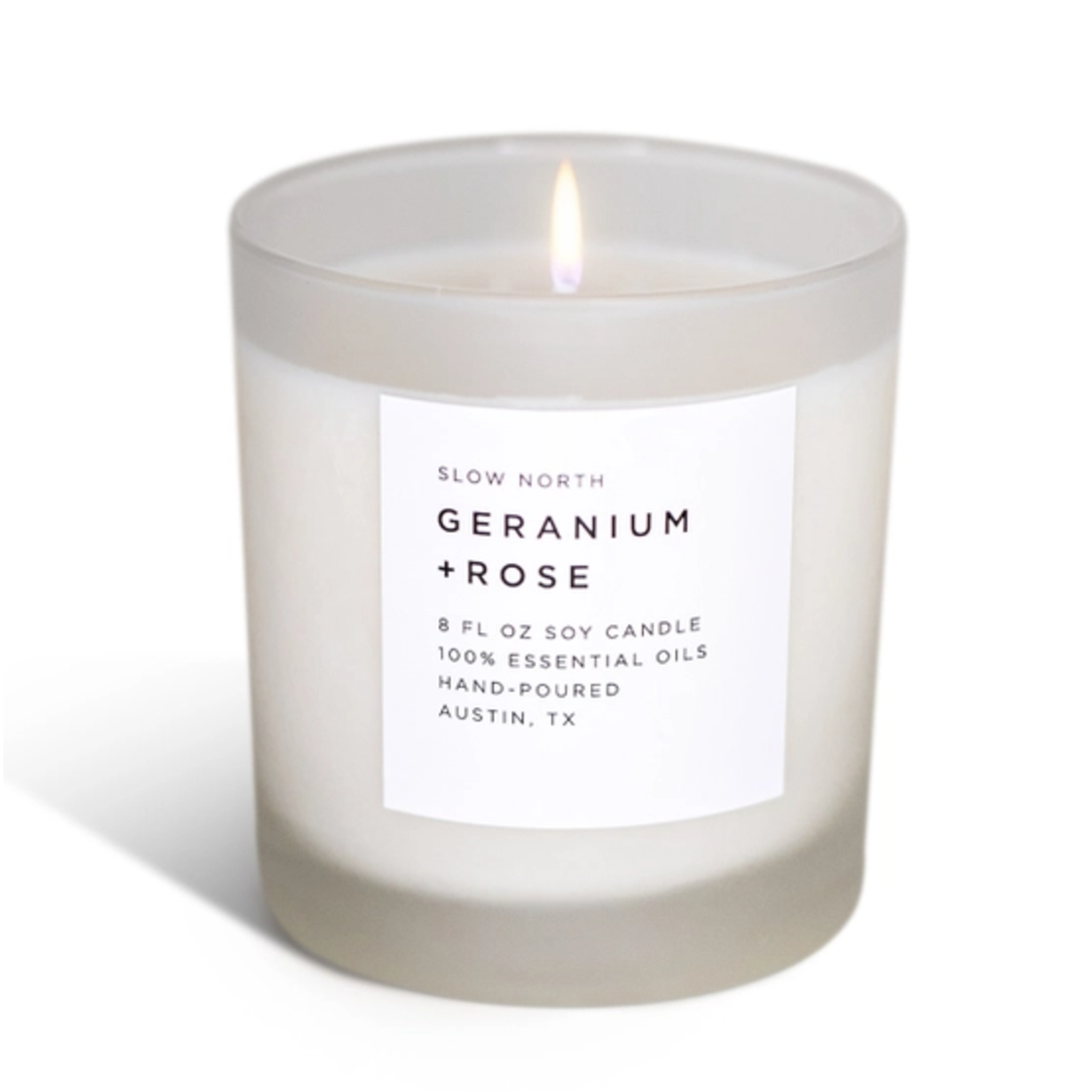 slow north Slow North Geranium + Rose Frosted Candle