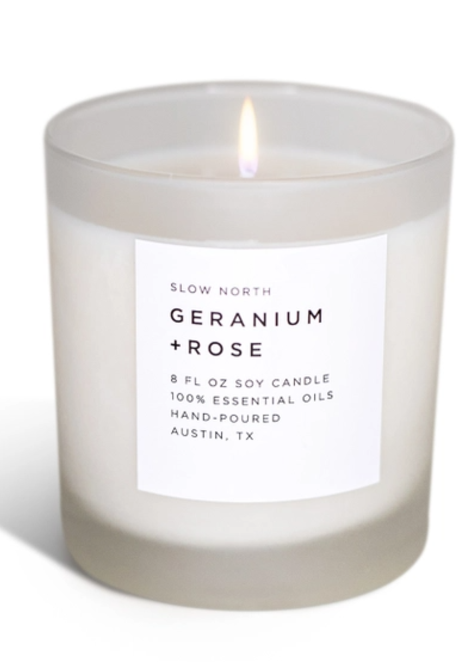 slow north Slow North Geranium + Rose Frosted Candle