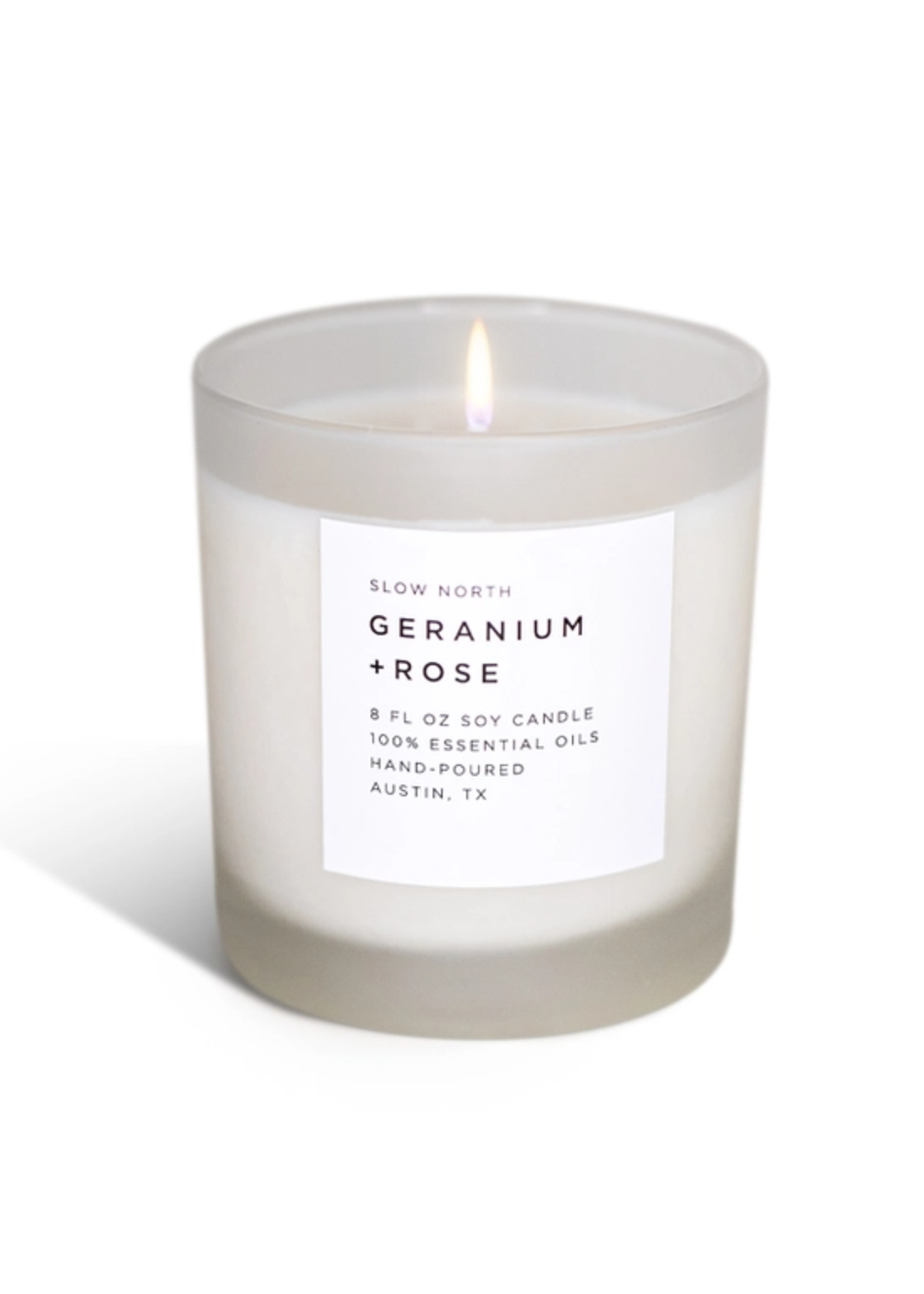 slow north Slow North Geranium + Rose Frosted Candle